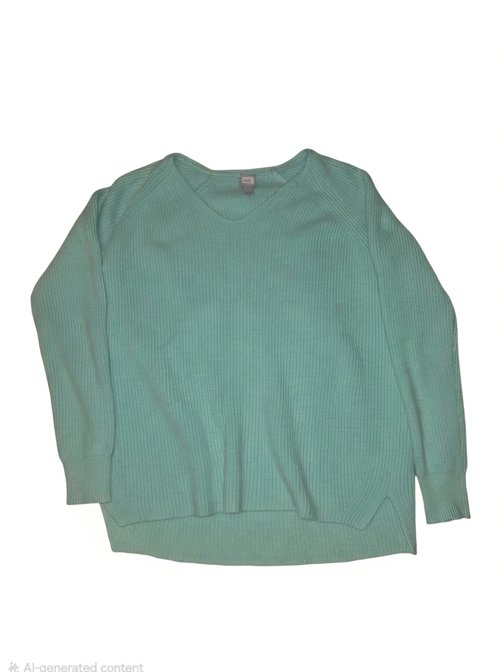 jcpenney Mint Green Ribbed V-Neck Women's Sweater Size Large
